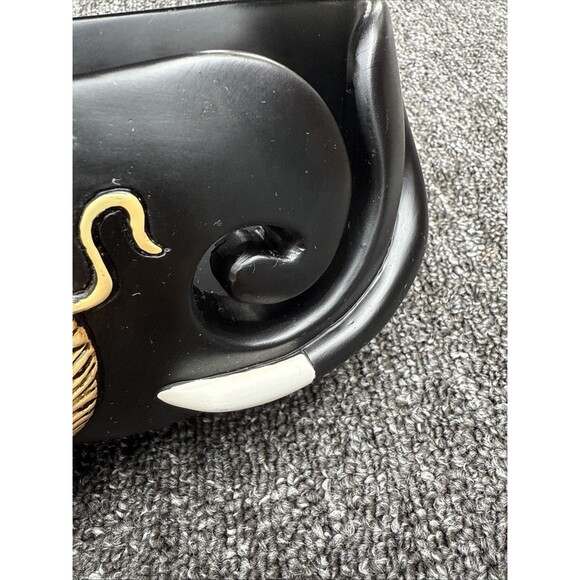 Allen Designs Black Cat Yarn Holder Pull Yarn Through Tail Container Storage - Picture 10 of 10